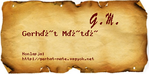 Gerhát Máté névjegykártya